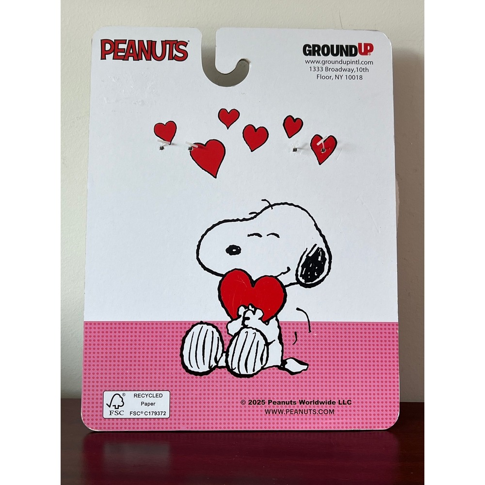 NEW Peanuts Snoopy Bicycle & Heart Slippers Cream Red Sherpa Mules Ground Up SM - Picture 5 of 5